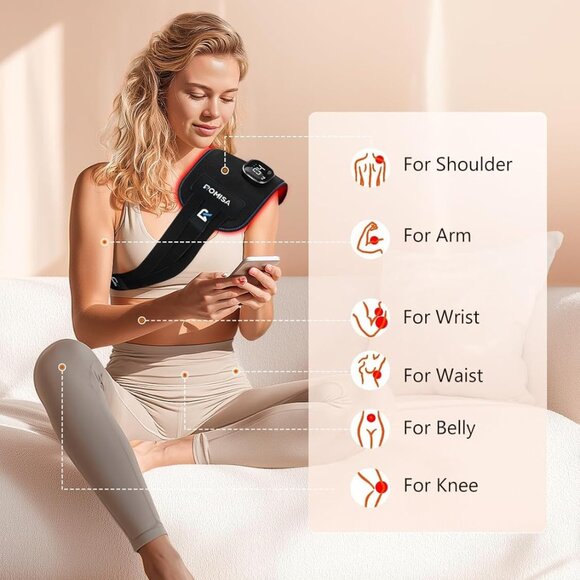 Red Light Therapy Pad 660nm & 850nm Infrared Belt for Back Neck Knee Feet NEW - Picture 3 of 8